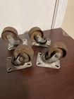 4 Vintage Cast Iron Caster Wheels 2 - 7 8    Industrial Swivel    wheels