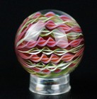 Bryan Trillas Glass Marble filigree 14 Cane Pattern uv red Pink Green 1 0-1 1in