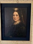 Large Antique 19th Century Portrait Of A Woman     Restored