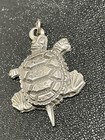 Vintage Pewter Signed 1 4    Turtle Figural Pendent