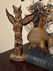Alaska Black Diamond Raven Totem Pole Carved By Ray Moore  13 5 8  Tall  signed 
