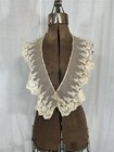 Antique Collar Fichu Lace White Hand Made Embroidered Mid 19th C Original 