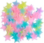 100pcs Glow In The Dark Luminous Stars Fluorescent Noctilucent Plastic Stars    