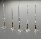 Vtg 3d Acrylic Atomic Starburst Christmas Ornaments Stars Gold Accents Lot Of 5