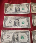 9 Lot Soft Radar  1 Bill One Dollar Fancy Notes Currency Money  9 Bills Banknote