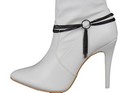 Women Boot Bracelet Pewter Metal Chain Anklet Shoe Center Ring String Cute Charm