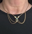 Antique Art Nouveau Stylized Butterfly Necklace  Genuine Stones  Unique   