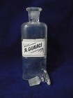 Antique Pharmacy Apothecary Bottle  With Stopper-tr Guaiaci Glass Label