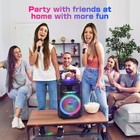 Bluetooth Speaker W 2 Wireless Microphones  Karaoke Machine   Party Lights