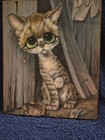 Vintage Dog  Cat Wall Art Big Eyes 60   s 8x10