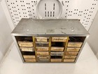 Vintage Electronics Parts Hardware Lot With Vintage Metal Organizer Full Drawers