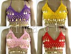New Sexy Belly Dance Bra Top Choli With Gold Coins 8 Colors 8 4  
