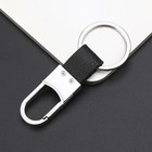 Black Creative Metal Leather Key Chain Ring Car Keyring Keychain Men Gift Us
