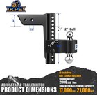 Adjustable Trailer Hitch Ball Mount Fits 3  Receiver 2  X 2-5 16  Ball 10  Drop
