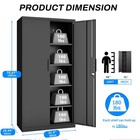 71  Lockable Storage Cabinet  16 5  Deep Metal Garage Cabinets With 4 Shelves