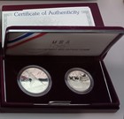 1992 U s  Mint Proof Olympic 2 Coin Set - Silver Dollar   Clad Half  Ogp   Coa