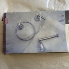 Allen roth-bathroom Set-new-3pcs-w towel Bar   Ring-toilet Paper Holder Chrome
