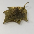 Vintage Virginia Metal Crafters Brass Poinsettia Leaf Trinket Tray 1948