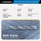 Bulk 16 x10ft Chevron Rubber Conveyor Belt heavy-duty Replacement Belt-sandbaggy