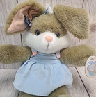 Applause Plush Patty Cottontail Easter Bunny Stuffed Animal Brown Blue 14  1991