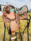 Youth-kids Western Leather Barrel Horse Saddle With Tack Set - Free Shipping