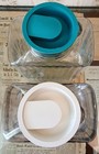 Pair Of Vintage Anchor Hocking 2 Quart Glass Refrigerator Bottles Ribbed Sides