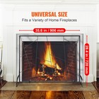 35 6 x28 4  Fireplace Screen 1-panel Iron Mesh Spark Guard Modern