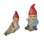 Vintage West Germany Pair Garden Gnomes Miniatures Plastic