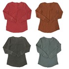 Seven7 Women s Super-soft Relaxed Fit Long Sleeve Snap Waffle Henley