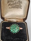 Vintage 1990s 14 Ct Rolled Gold Emerald Ring Size Uk S Us 9- Hallmarked   