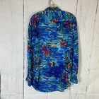 Jams World Hawaiian Shirt Mens Ed  Size Medium Long Sleeve Lawai   a Print Blue