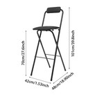 70cm Folding Bar Stool With Backrest  Tall Foldable Stool Chair Portable 1 Pc