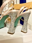 Betsey Johnson Champagne Highly Embellished Platform Bridal Shoes Size 8