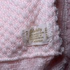 Celebrity Baby Blanket Pink White Knitted 100  Acrylic Soft Lovey 27 x35 
