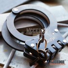 Special Force Double Lock Hinge Steel Handcuffs Black Metal Tactical Duty W keys