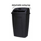 Mainstays 13 Gallon Kitchen Trash Can Plastic Step Garbage Bin Swing Top Black