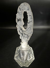 Vintage Made In  Czechoslovakia Stamped  Floral Glass Perfume Bottle