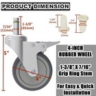 4-inch Swivel Stem Caster 4 Pack For Rubbermaid Mop Bucket Cart  7 16-inch Stem
