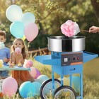 Electric Cotton Candy Machine With Cart  1000w Commercial  Stainless Steel  Blue