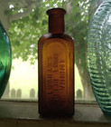Indina  misspelled Indian  Root Beer Extract Amber 1890s Springfield ma Bottle