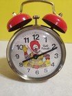 Vintage Nos Mcdonald   s Ronald Mcdonald Mechanical Wind-up Alarm Clock Twin Bell