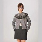 The Row Womens 100  Wool Warm Jacquard Shoulder-sleeved Knitted Cardigan