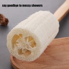 Wood Loofah Back Scrubber Brush Bath Shower Body Exfoliating Long Handle Massage