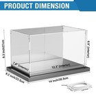 Football Display Case With Mirror Back And Black Metal Grooved Base - Clear Acry