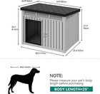 Gray Plastic Dog House With Liftable Roof Outdoor Indoor Dog Kennel W  Air Vents