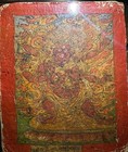 Real Rare Tibet 17th Century Old Antique Buddhist Tsaklis Thangka Dharmapala