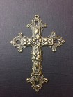 36643 - Large Victorian Cross Pendant Jewelry Finding Brass Ox 