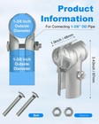 Alffun 6 Pcs End Rail Clamps 1-3 8  Pipe Chain Link Fence Galvanized Steel 6