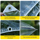 Heavy Duty Clear Tarp With Grommets Waterproof Vinyl Cover For Patio Greenhouse