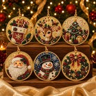 6pcs Wooden Christmas Ornaments Diy Pearl Art Kits Hanging Diamond Art  20  Off